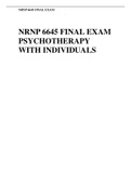 NRNP 6645 FINAL EXAM PSYCHOTHERAPY  WITH INDIVIDUALS