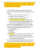 ATI RN Med-Surg Proctored Exam 2022 exam solutions with updated complete resources for 2022&sol;2023 ATI Exams