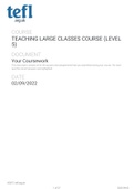 Tefl.org - TEACHING LARGE CLASSES COURSEWORK (LEVEL 5) [QUIZZES AND ASSIGNMENTS]