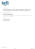 Tefl.org - TELEPHONE TEACHING COURSEWORK (LEVEL 5) [QUIZZES AND ASSIGNMENTS]