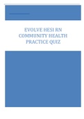 EVOLVE HESI RN  COMMUNITY HEALTH  PRACTICE QUIZ