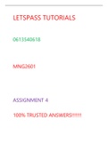 EXPECTED QUESTIONS AND ANSWERS TO MNG2601 ASSIGNMENT 4 OF SEMESTER 2 OF 2022. 100% TRUSTED ANSWERS