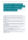 BANA 2372 - Hollander - Final Exam - Chapters 1-9 - All Practice Questions&comma; Final Exam Part 3 WELL SOLVED 100&percnt; CORRECT