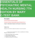 ESSENTIALS OF PSYCHIATRIC MENTAL HEALTH NURSING 7TH EDITION BY MARY C - TEST BANK