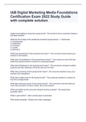 IAB Digital Marketing Media Foundations Certification Exam 2022 Study Guide with complete solution