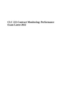 CLC 222Training Contract Monitoring: Performance Exam Latest 2022.