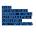 ATI PN COMPREHENSIVE PREDICTOR 2022-2023 REAL EXAM LATEST UPDATED (180 Questions And Answers).