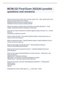 MCIM 223 Final Exam 2022&lpar;All possible questions and answers&rpar;