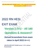 2022 RN HESI EXIT EXAM Version 1 &lpar;V1&rpar; &ndash; All 160 Questions & Answers&excl;&excl; &lpar;Actual Screenshots from exam taken in April 2022 A&plus;&plus;&plus;&rpar;