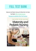 Maternity And Pediatric Nursing 3rd Edition Ricci Test Bank