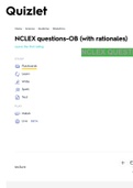 Study 62 Terms _ NCLEX questions-OB... Flashcards QUESTION AND ANSWERS LASTEST UPDATED 