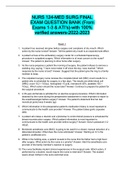 NURS 124-MED SURG FINAL EXAM QUESTION BANK &lpar;From Exams 1-3 & ATI&rsquo;s&rpar;-with 100&percnt; verified answers-2022-2023