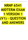 NRNP 6541 MIDTERM EXAM 1 VERSION 1 (V1) – QUESTION AND ANSWERS.