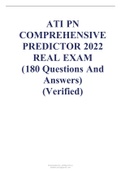  ATI PN COMPREHENSIVE PREDICTOR 2022 REAL EXAM (180 Questions And Answers) (Verified)