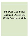 PSYCH 111 Final Exam 2 Questions With Answers 2022