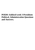 POl 201 Ashford week 3 Presidents Political&lowbar;Administration Questions and Answers&period;