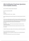 DEU Certification Prep Exam Questions And Complete Answers&period;