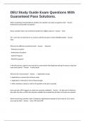DEU Study Guide Exam Questions With Guaranteed Pass Solutions&period;
