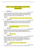 NRNP 6640-MIDTERM EXAM WITH ANSWERS LATEST 2022&sol;2023 UPDATE