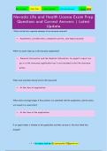 Nevada Life and Health License Exam Prep  Questions and Correct Answers &vert; Latest  Update