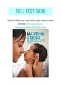 Maternal & Child Nursing Care 5th Edition London Ladewig Test Bank
