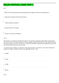 NCLEX CRITICAL CARE TEST 1 
