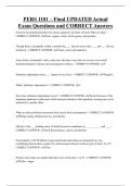 PERS 1101 &ndash; Final UPDATED Actual  Exam Questions and CORRECT Answers