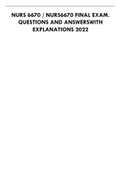 NURS 6670 / NURS6670 FINAL EXAM. QUESTIONS AND ANSWERS WITH EXPLANATIONS 2022