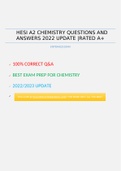  HESI A2 CHEMISTRY QUESTIONS AND ANSWERS 2022 UPDATE &vert;RATED A&plus;