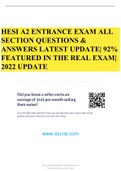 HESI A2 ENTRANCE EXAM ALL SECTION QUESTIONS & ANSWERS LATEST UPDATE| 92% FEATURED IN THE REAL EXAM| 2022 UPDATE