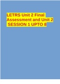 LETRS Unit 2 Final Assessment and Unit 2 SESSION 1 UPTO 8