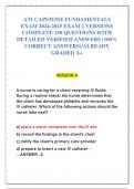 ATI CAPSTONE FUNDAMENTALS  EXAM 2024-2025 EXAM 2 VERSIONS  COMPLETE 250 QUESTIONS WITH  DETAILED VERIFIED ANSWERS &lpar;100&percnt;  CORRECT ANSWERS&rpar;&sol;ALREADY  GRADED A&plus;