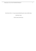 NR 449 Week 5 RUA &num; 2&colon; Group Analyzing Published Research Articles &lpar;GAPRA&rpar; Paper Chamberlain College NR 449 Evidence based Practice correlation between nurse&rsquo;s stress level & the effects on advanced technology on it
