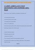 CA DMV AMBULANCE TEST QUESTIONS AND ANSWERS &vert;100&percnt; PASS