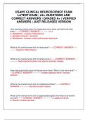 USAHS CLINICAL NEUROSCIENCE EXAM LATEST EXAM &vert; ALL QUESTIONS AND CORRECT ANSWERS &vert; GRADED A&plus; &vert; VERIFIED ANSWERS &vert; JUST RELEASED VERSION