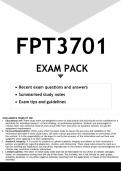 FPT3701 EXAM PACK 2026 - DISTINCTION GUARANTEED