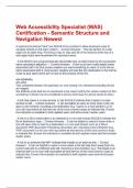 Web Accessibility Specialist &lpar;WAS&rpar; Certification - Semantic Structure and Navigation Newest