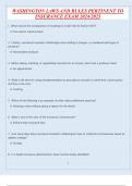 WASHINGTON LAWS AND RULES PERTINENT TO INSURANCE