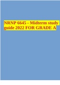 NRNP 6645 - Midterm study guide 2022 FOR GRADE A