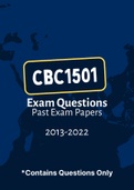 CBC1501 - Past Exam Questions (2014-2022)