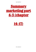 Summary marketing part 1-2-3-4-5 (chapter 1-17)