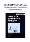 Using R for Introductory Statistics 2nd Edition Verzani Solutions Manual
