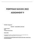 SUS1501 PORTFOLIO ASSIGNMENT 9 SEMESTER 2 2022