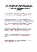 L&E FINAL EXAM &vert; ALL QUESTIONS AND CORRECT ANSWERS &vert; ALREADY GRADED A&plus; &vert; VERIFIED ANSWERS &vert; LATEST VERSION