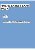 FIN3701 - Financial Management