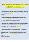 Aetna Prescription Drug Questions and Answers 2025&sol;2026 &vert; 100&percnt; Verified Answers