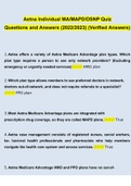 Aetna Individual MAMAPDDSNP Quiz Questions and Answers 2025&sol;2026 &vert; 100&percnt; Verified Answers