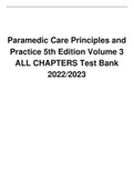 Paramedic Care Principles and Practice 5th Edition Volume 3 ALL CHAPTERS Test Bank 2022&sol;2023 