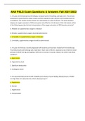 AHA PALS Exam Questions & Answers Fall 2021&sol;2022