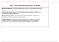 Unit 3 Health Psychology- A2 Psychological approaches to health